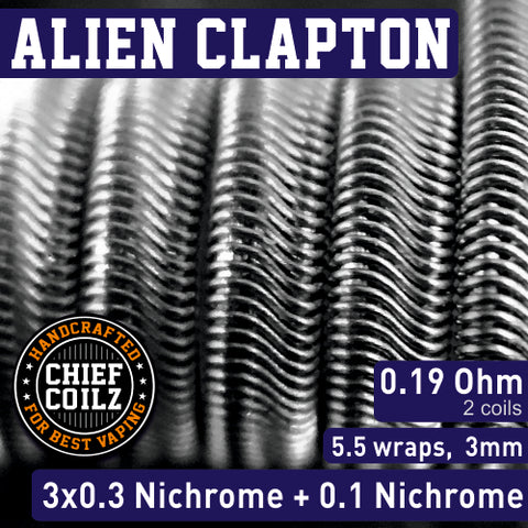 CHIEF COILZ Alien Clapton Coils 0.19 ohm (for RTA/RDTA) - Vaporello.com