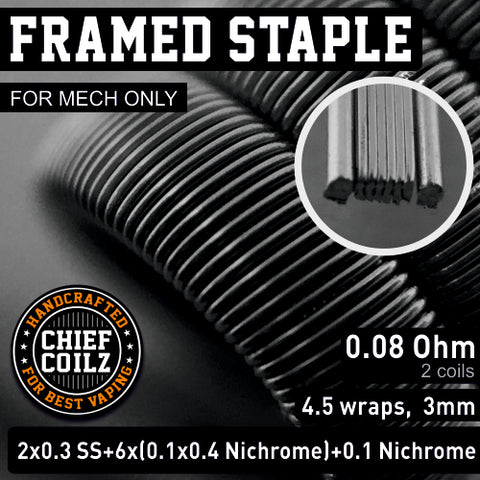 CHIEF COILZ Frames staple 0.08 Ohm (for RDA) - Vaporello.com